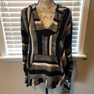 Striped hooded sweater